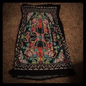 One Clothing Colorful Strapless Dress